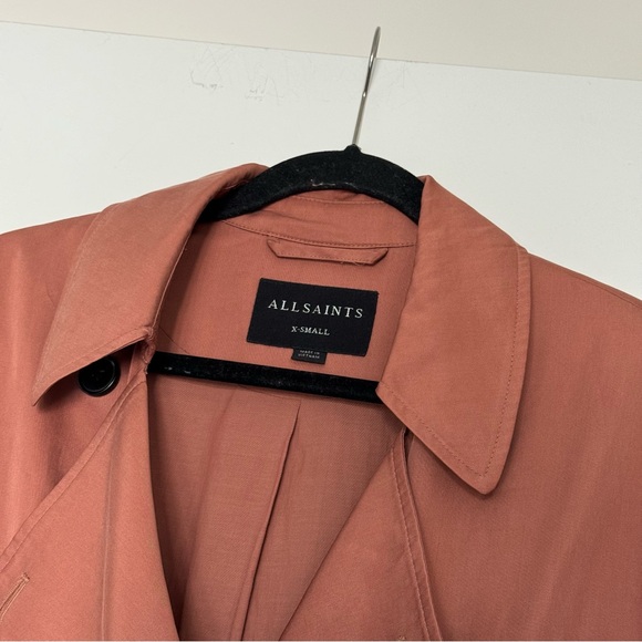 All Saints pink duster trenchcoat size xs - Picture 2 of 8